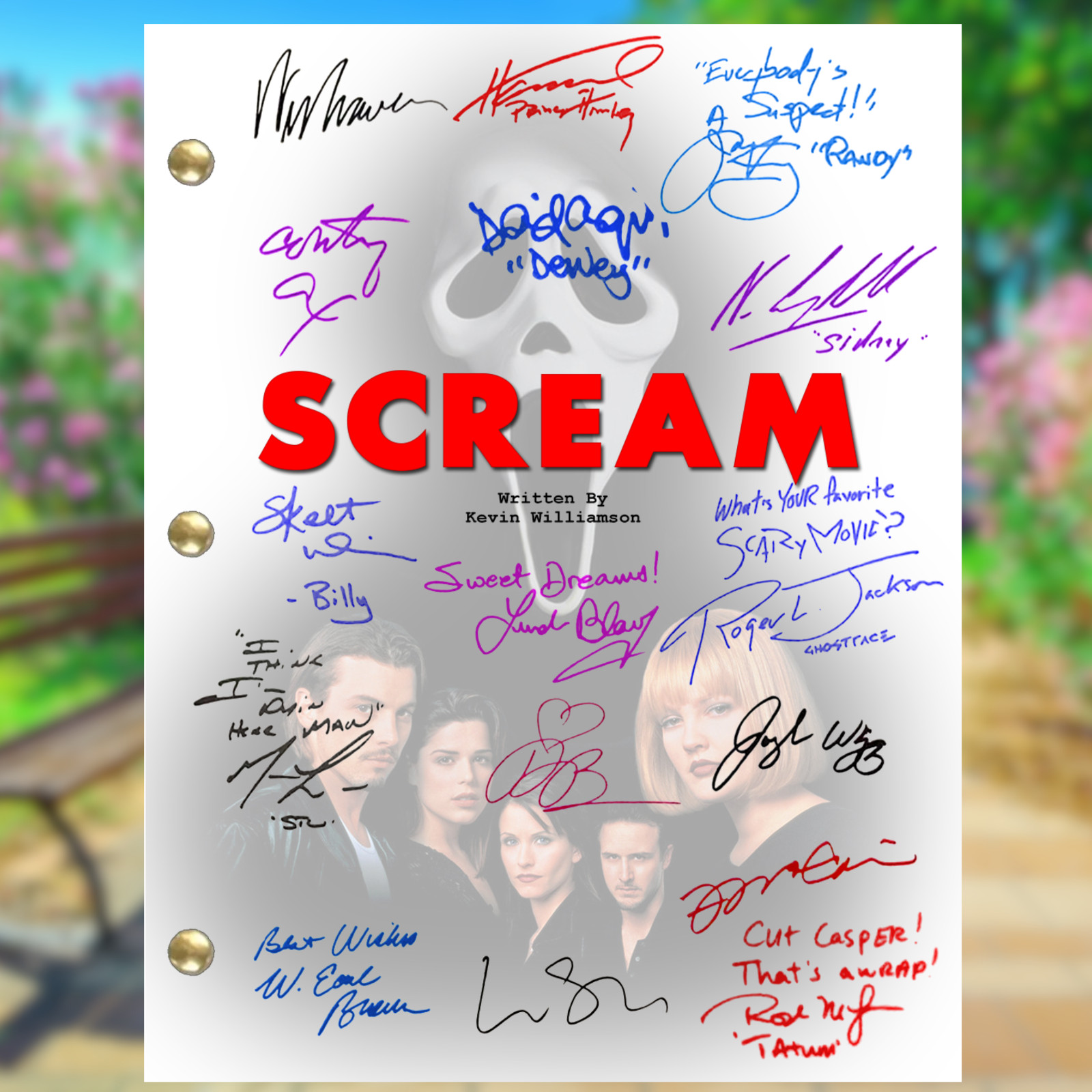 Scream Signed, Autograph Script Reprints 119 Pages Scream 1996 Ghost Face