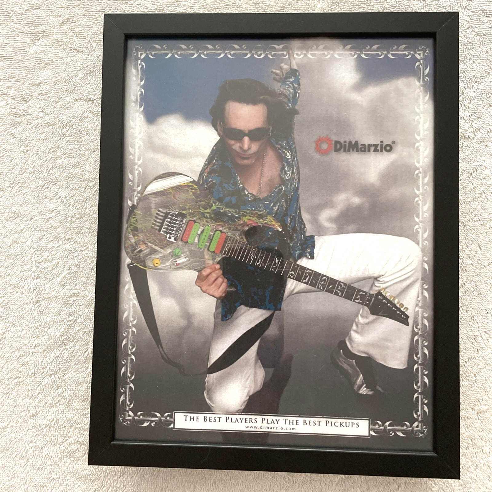 Steve Vai Rocks DiMarzio Framed Picture 8.5×11 Collectible Memorabilia Wall Art