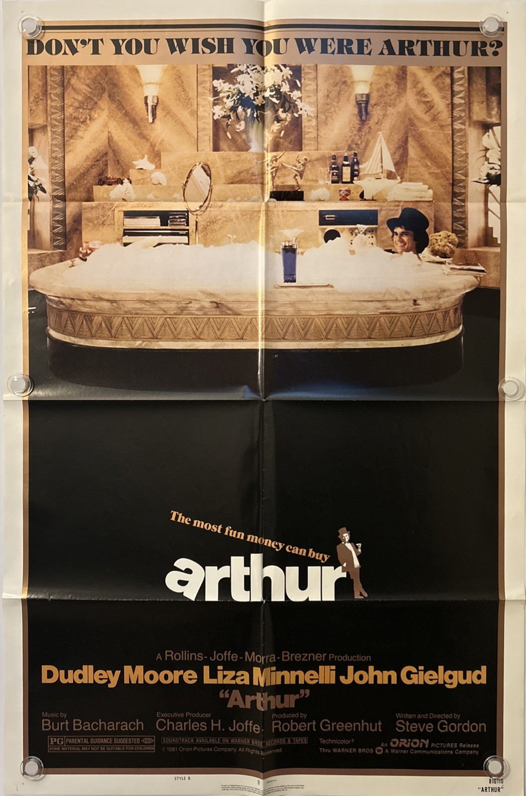 ARTHUR Original One Sheet Movie Poster – 1981 – LIZA MINNELLI