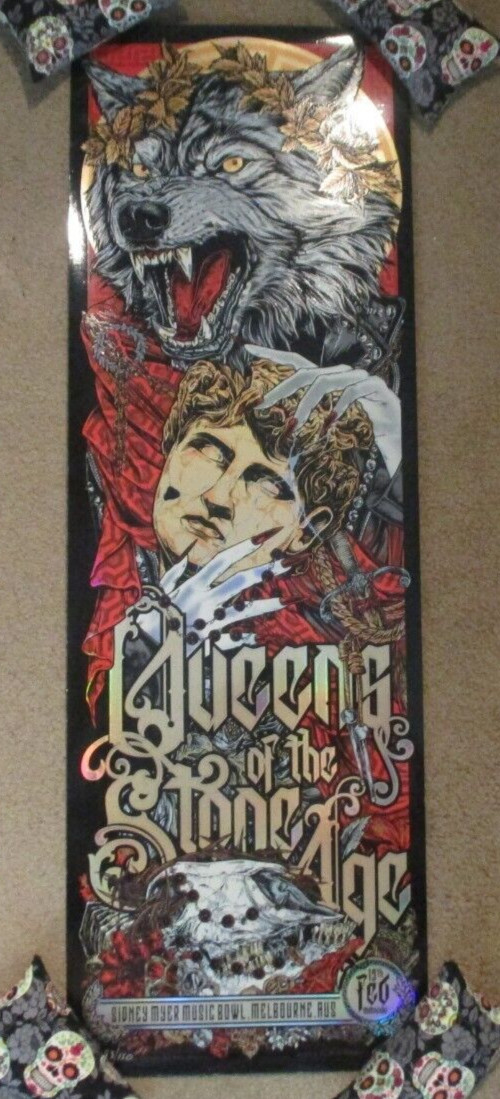QUEENS OF THE STONE AGE concert tour POSTER Melbourne 2-19-24 2024 cooper FOIL B