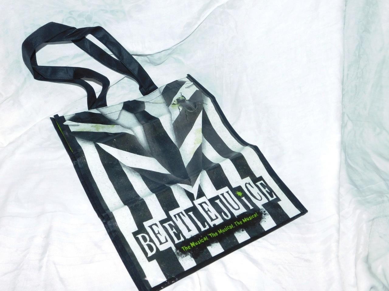 Beetlejuice the Musical Reuseable Tote Bag Tim Burton Souvenir Broadway 16″x12″
