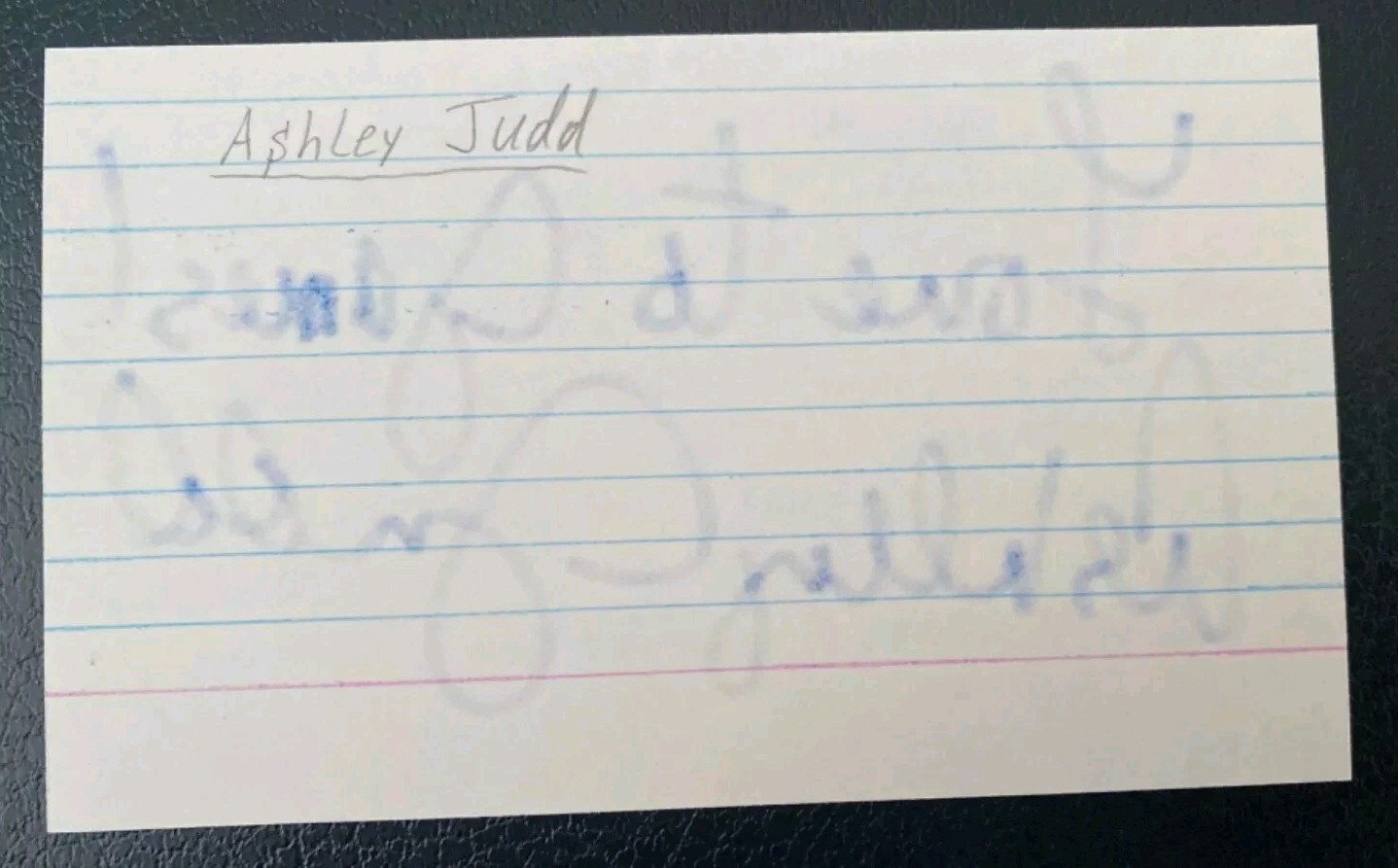 ASHLEY JUDD – RUBY IN PARADISE – Signed 3×5 Index Card W/PROOF