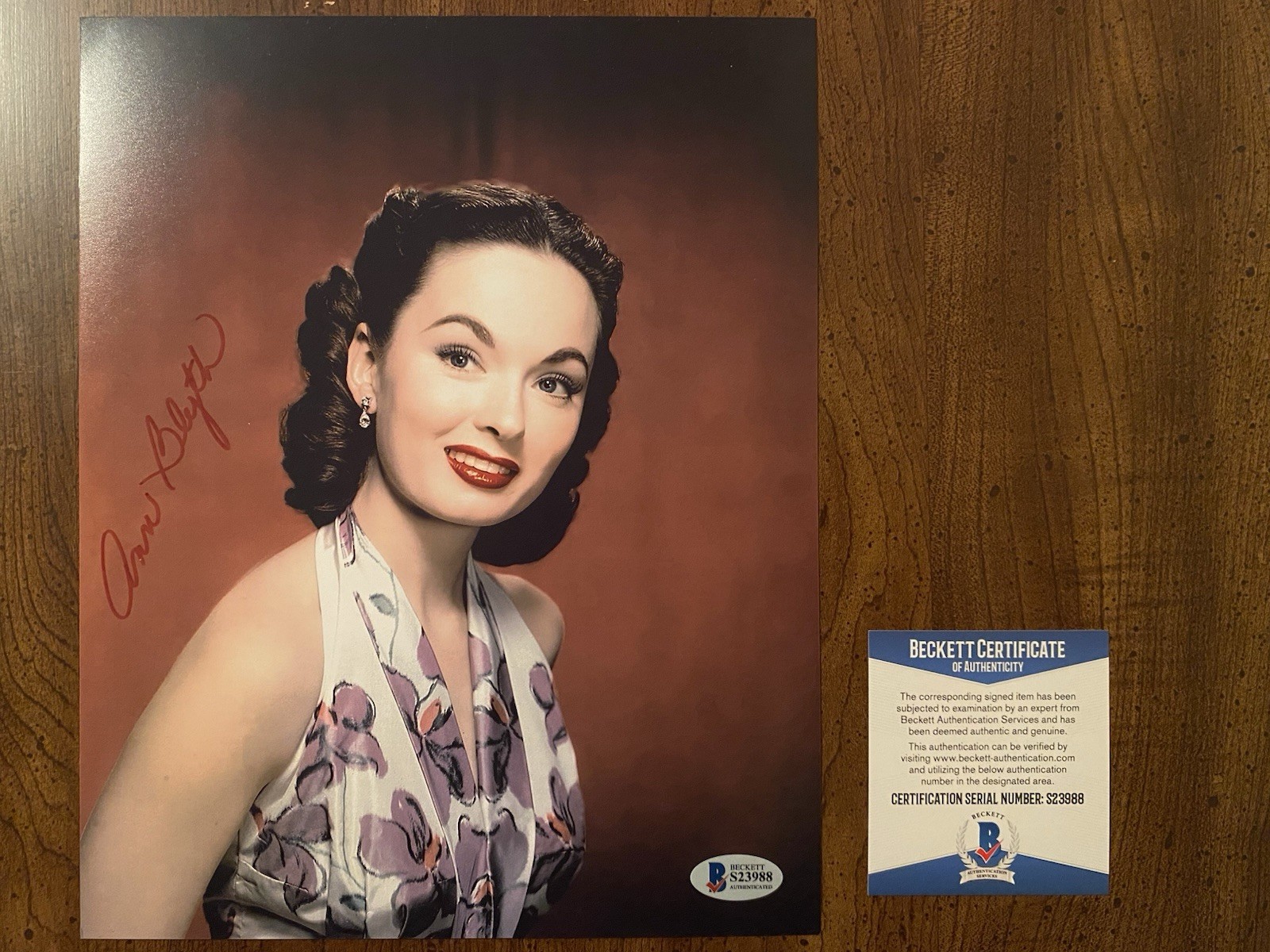 Ann Blyth Signed Autographed Photo Mildred Pierce Helen Morgan Story Beckett COA