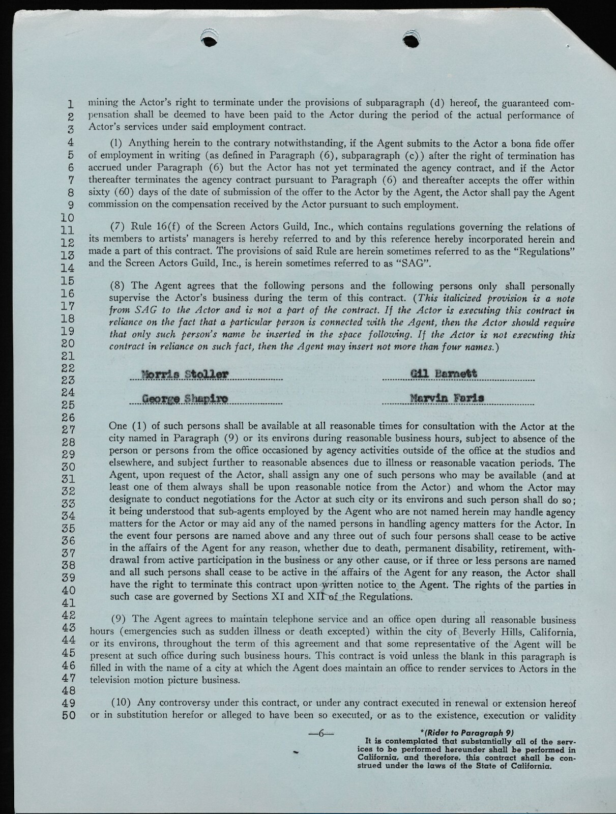 Hoagy Carmichael – 1964 Signed 7 Page Contract + 2 Page Rider Initialed Twice