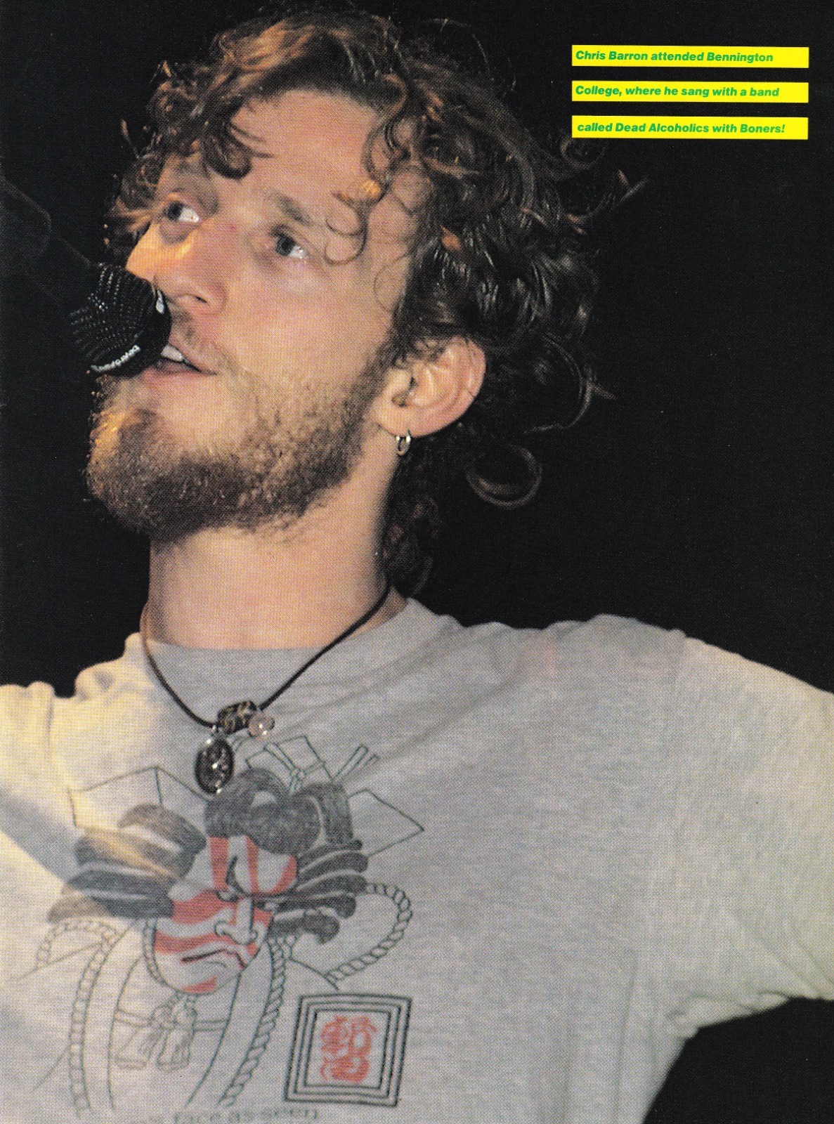 SPIN DOCTORS CHRIS BARRON LIVE-1993 MINI-POSTER 8X11 VTG MAGAZINE PINUP CLIPPING