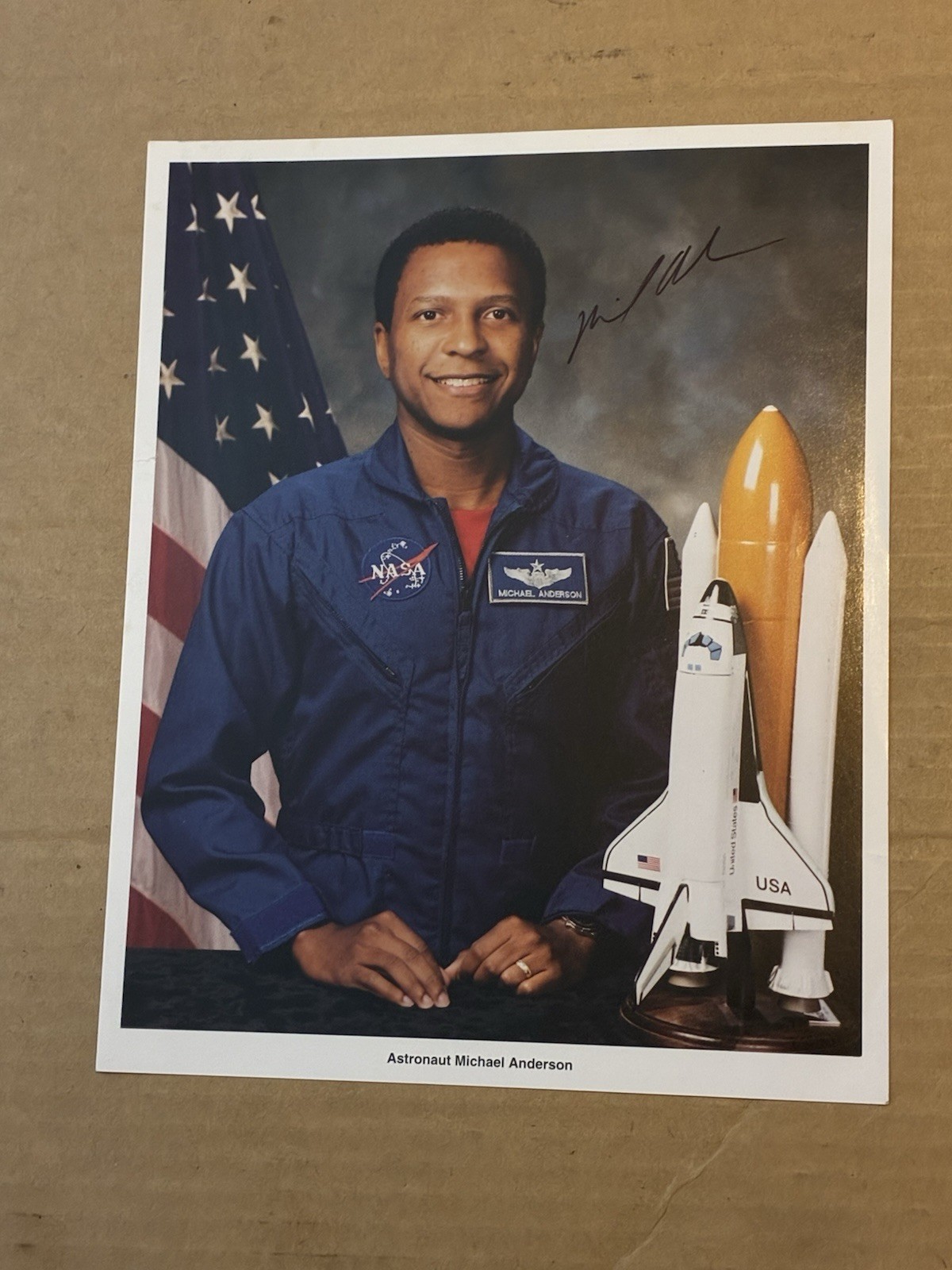 Michael Anderson Astronaut Autograph NASA Lithograph STS-107 Columbia JSA COA