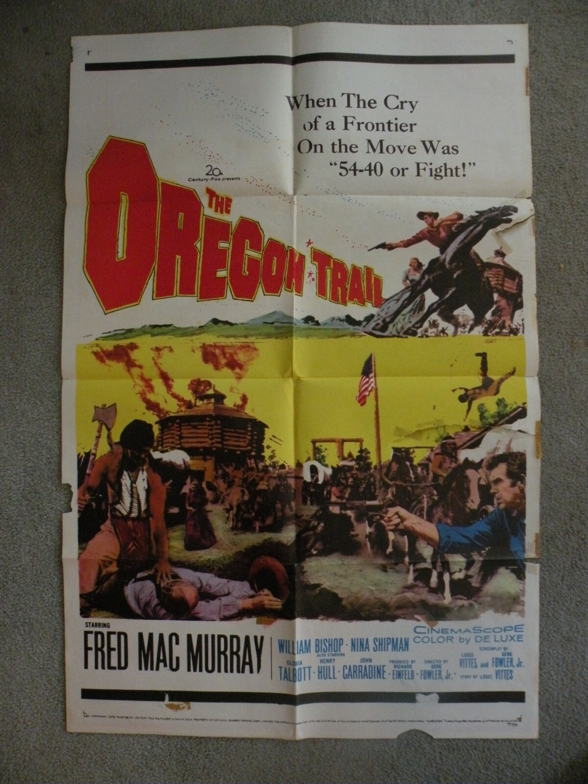 Oregon Trail Fred MacMurray, William Bishop #59/276 movie poster 27X41