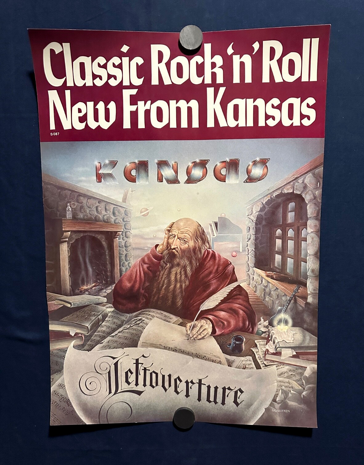 Rare Original KANSAS “Leftoverture” 1976 Records Store PROMO POSTER 17×12 NM