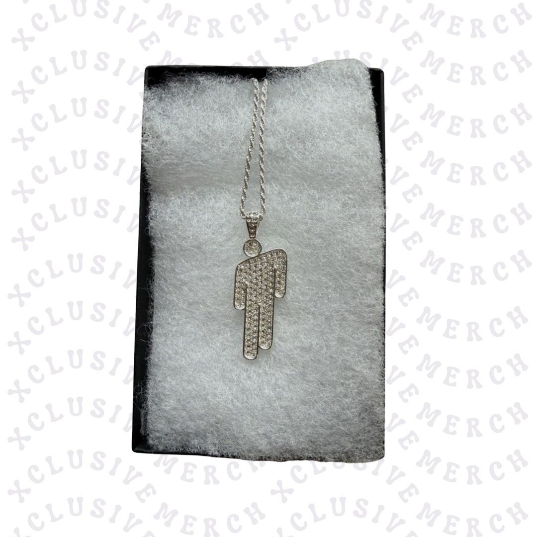 Billie Eilish HIT ME HARD AND SOFT LA Merch — OFFICIAL Silver Blohsh Necklace