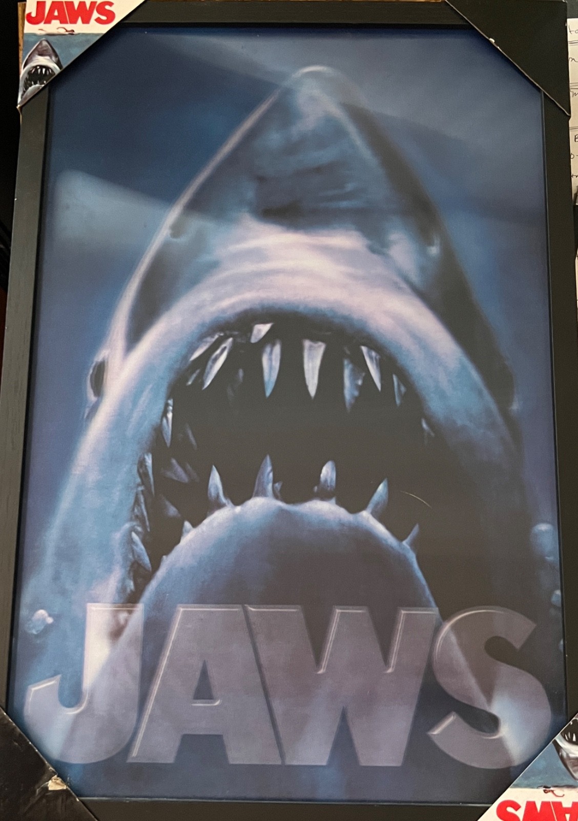 Jaws 3D Poster 8.5 x 12.5 black frame, new
