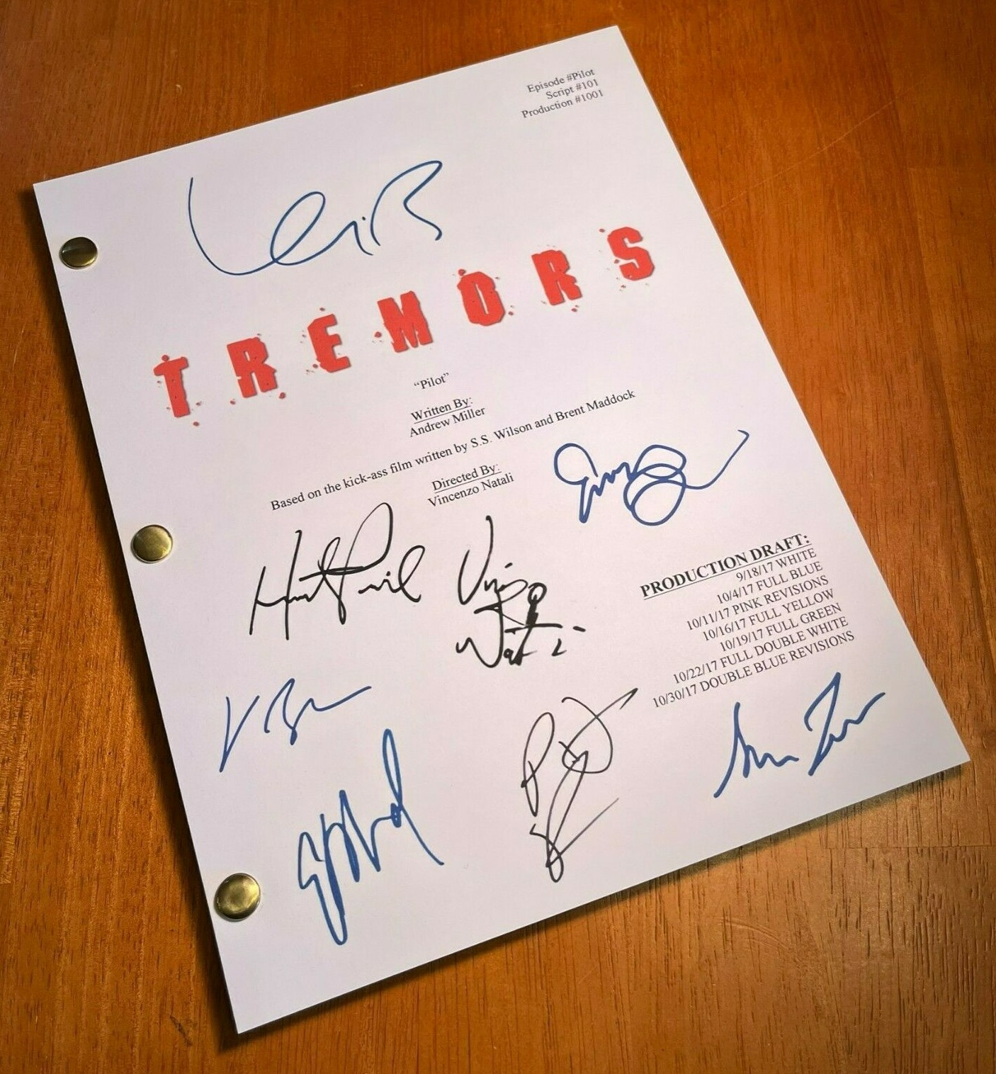 Tremors 2018 Pilot Script- Cast-Signed- Autograph Reprints- Tremors TV Show