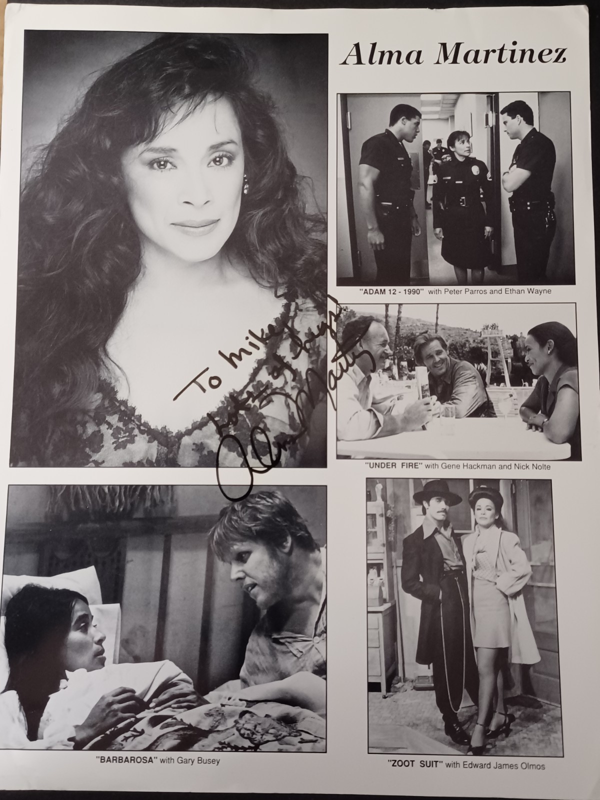 Alma Martinez Signed 8.5″ x 11″ Photo – Born in East L.A., The Bridge, Cake