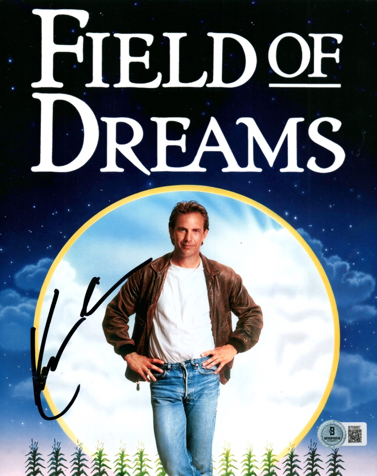 Kevin Costner “Field of Dreams” Signed Autograph 8×10 Photo Beckett COA