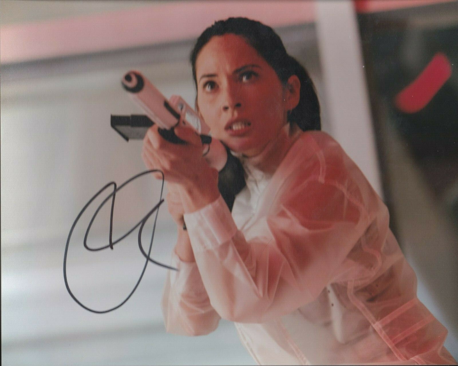 Olivia Munn *X-Men* Signed 8×10 Photo LOM COA (PH5116)