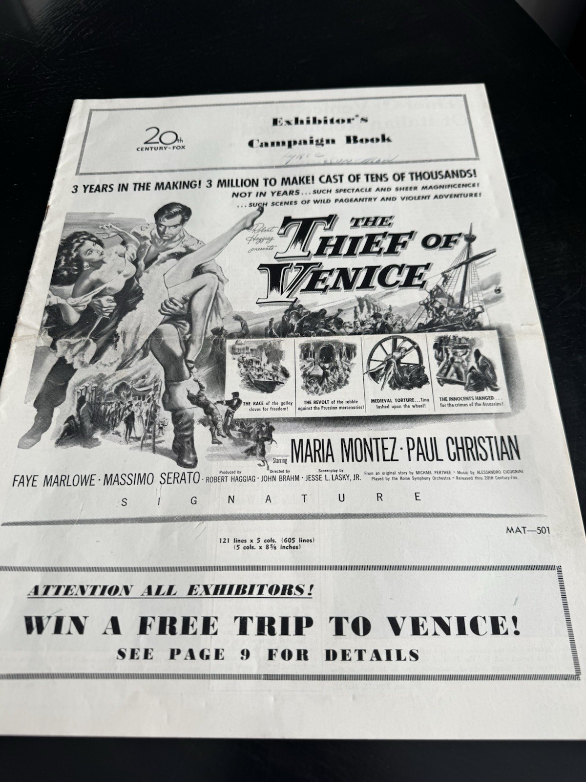 1950 The Thief of Venice PRESS BOOK VG Rare Vintage