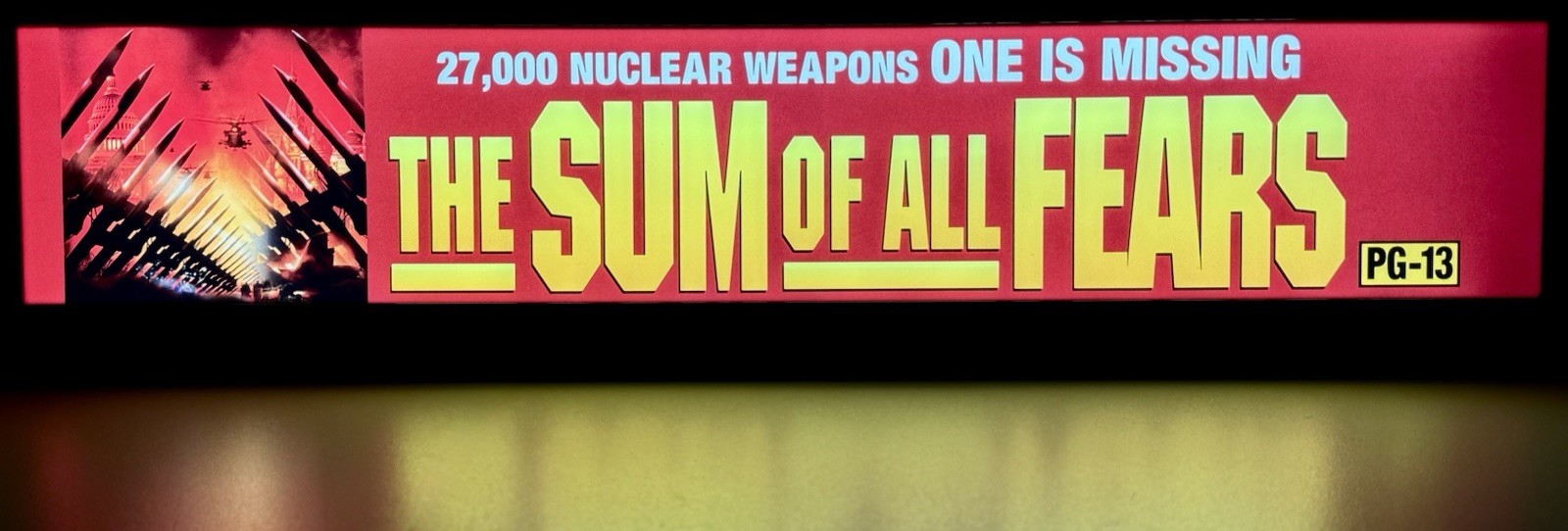 ✨ The Sum Of All Fears (2002) – Movie Theater Mylar Marquee Poster – 5×25 inches
