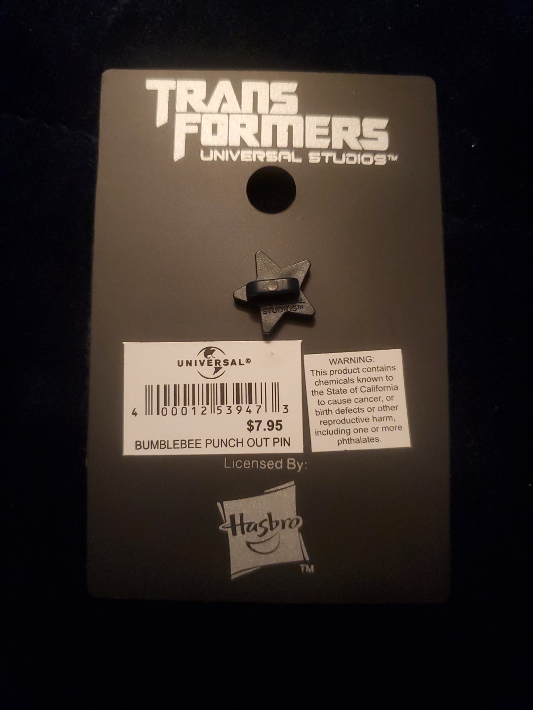 Transformers Universal Studios Bumblebee Pin Hasbro