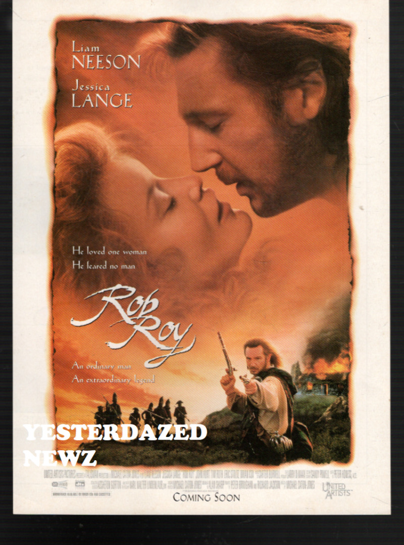 1995 Print Ad for Rob Roy w/Liam Neeson & Jessica Lange