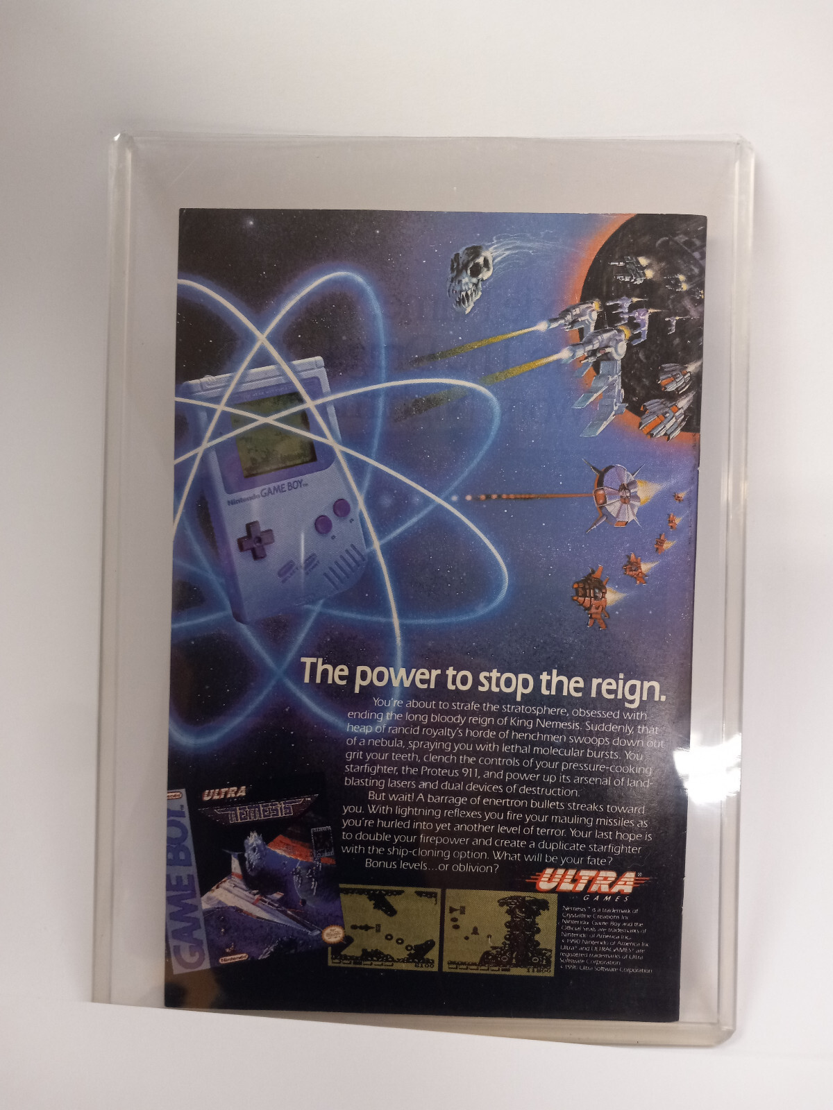 Mini Poster / Ad Video Game 80’s -90’s 6.5×9.5 W/ Case ( Viper/Nemises) NES