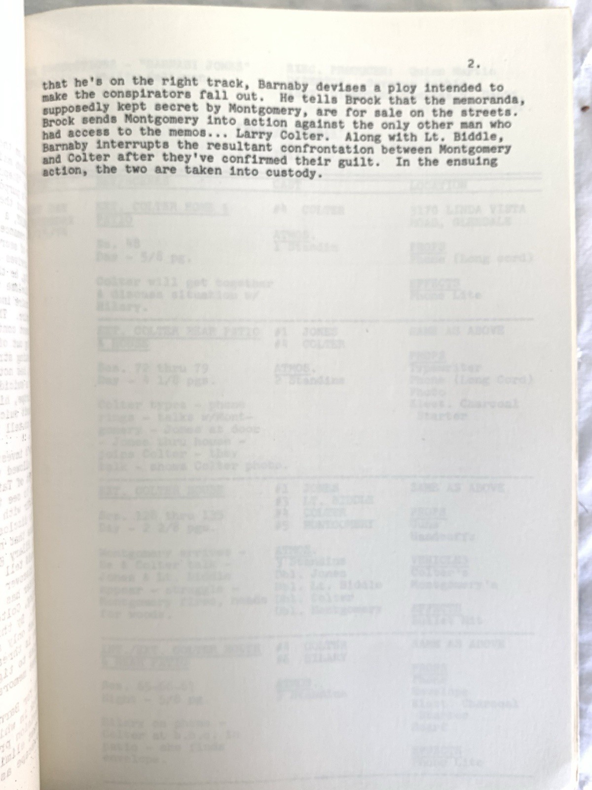 BARNABY JONES / Buddy Ebsen Signed WEB OF DECEIT /TV Script