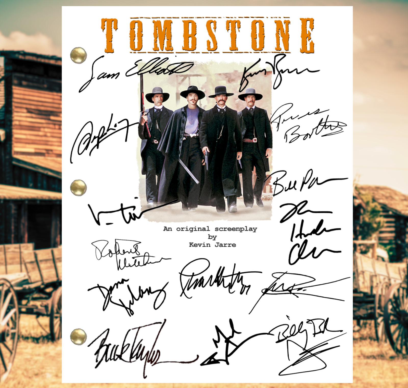 Tombstone Movie Script Autograph Cast-Signed Script & 8X10 Signed Photo reprint