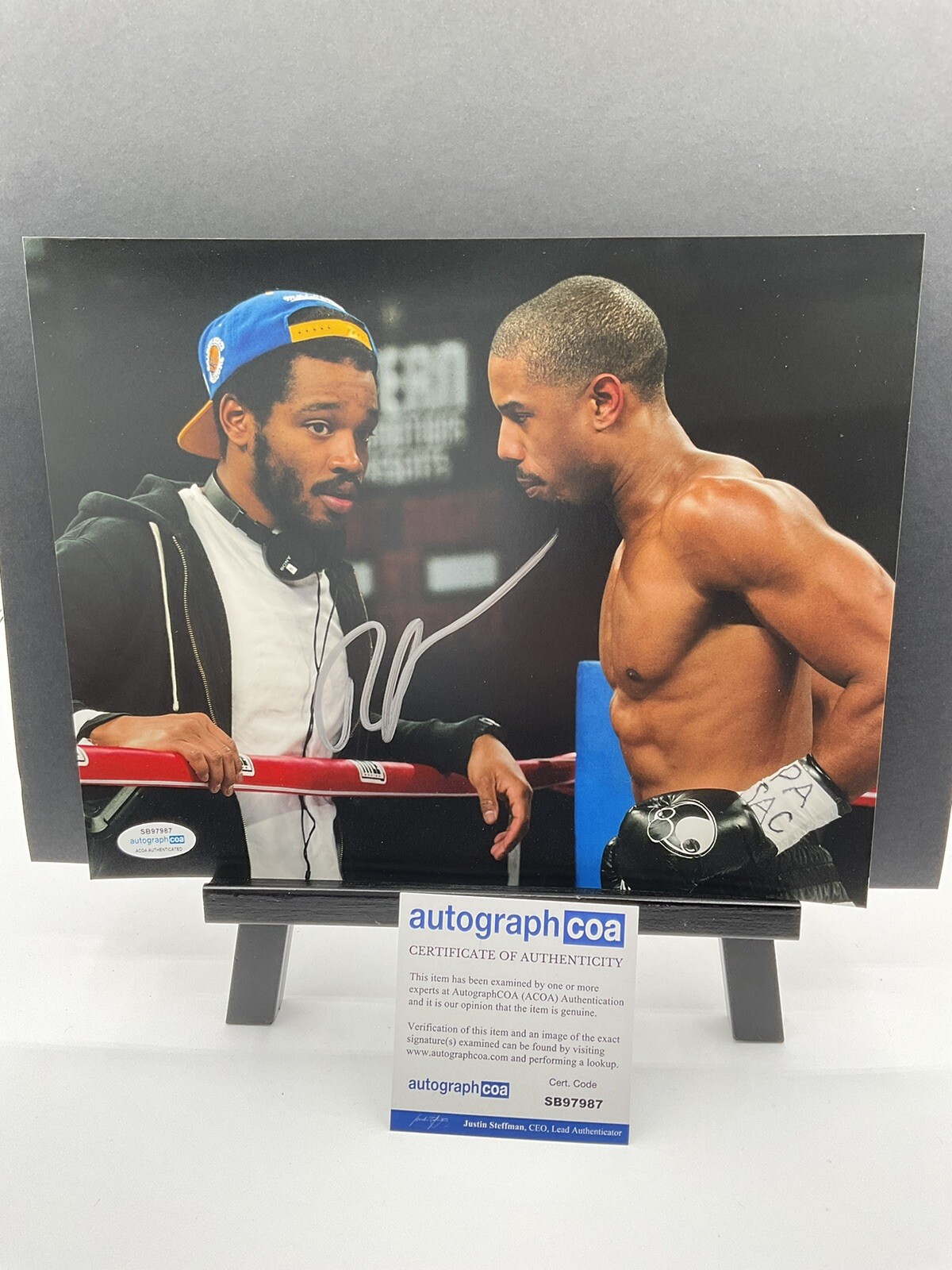 Ryan Coogler Signed CREED 8×10 Photo w/ Michael B Jordan ACOA Director Producer