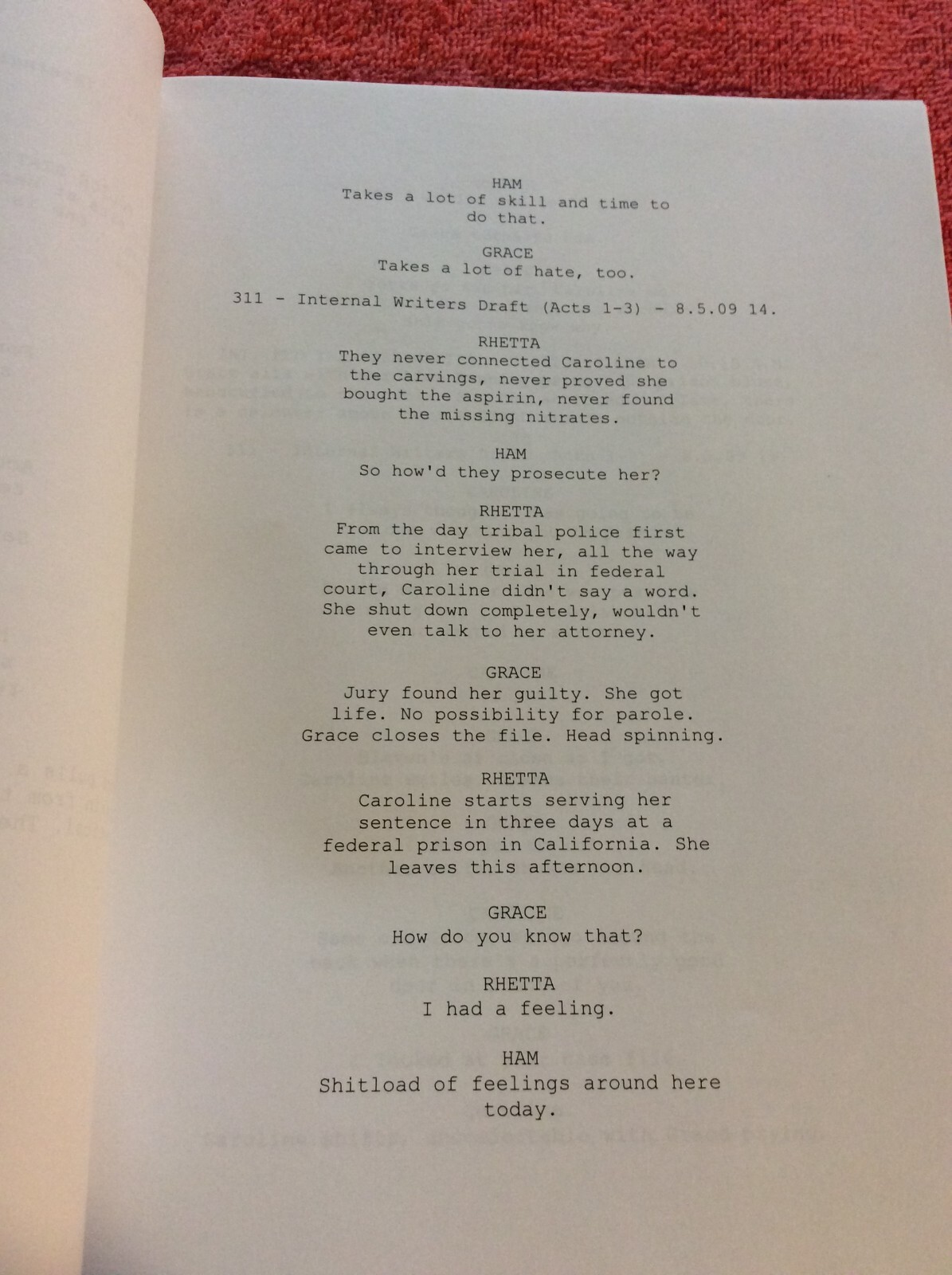 ORIGINAL SCRIPT SAVING GRACE SEASON 3 EPISODE 11 LET’S TALK TBD HOLLY HUNTER