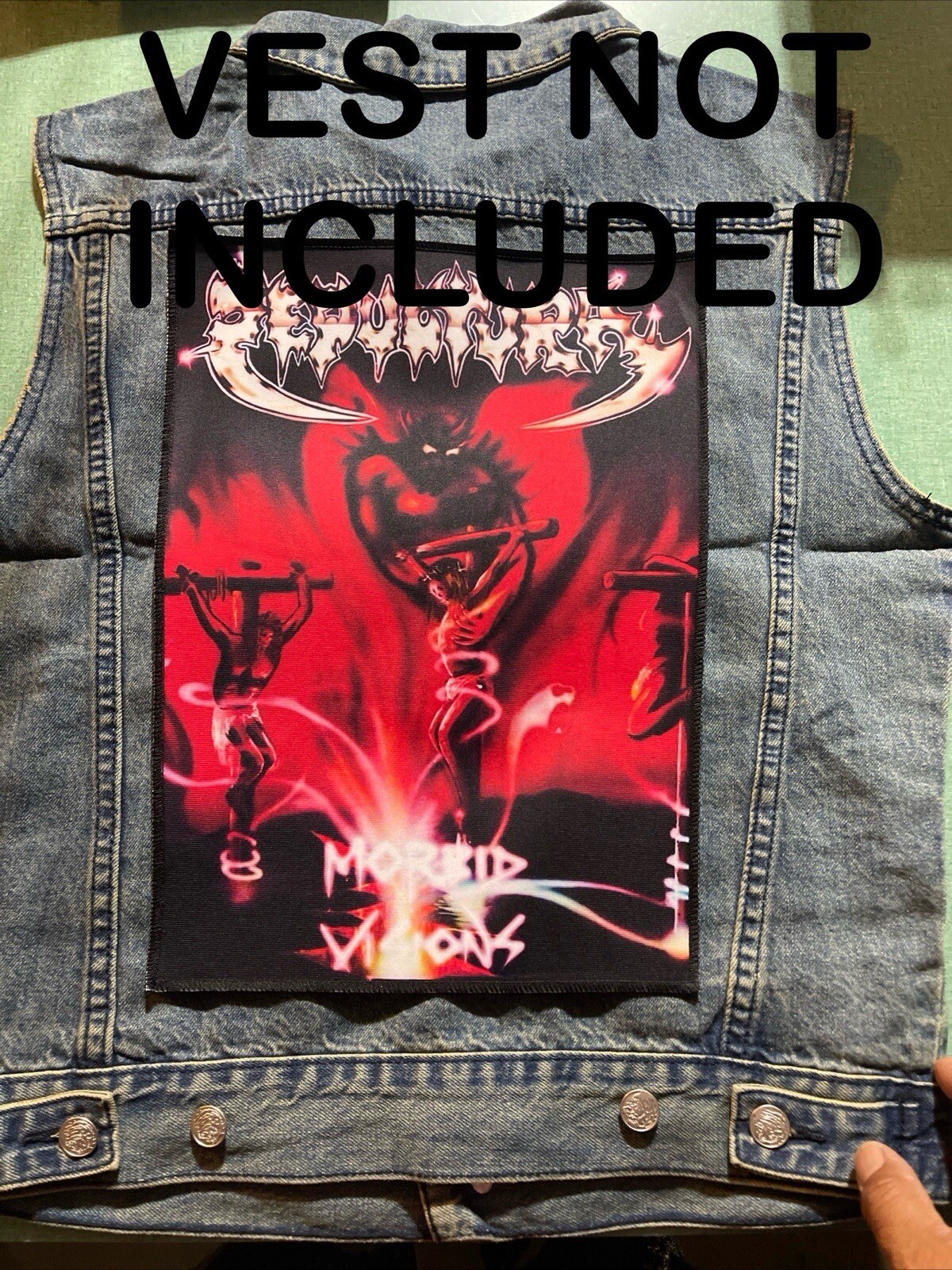 Sepultura Morbid Visions Large Back Patch: New, 14 By 11 Inches, Digital Print