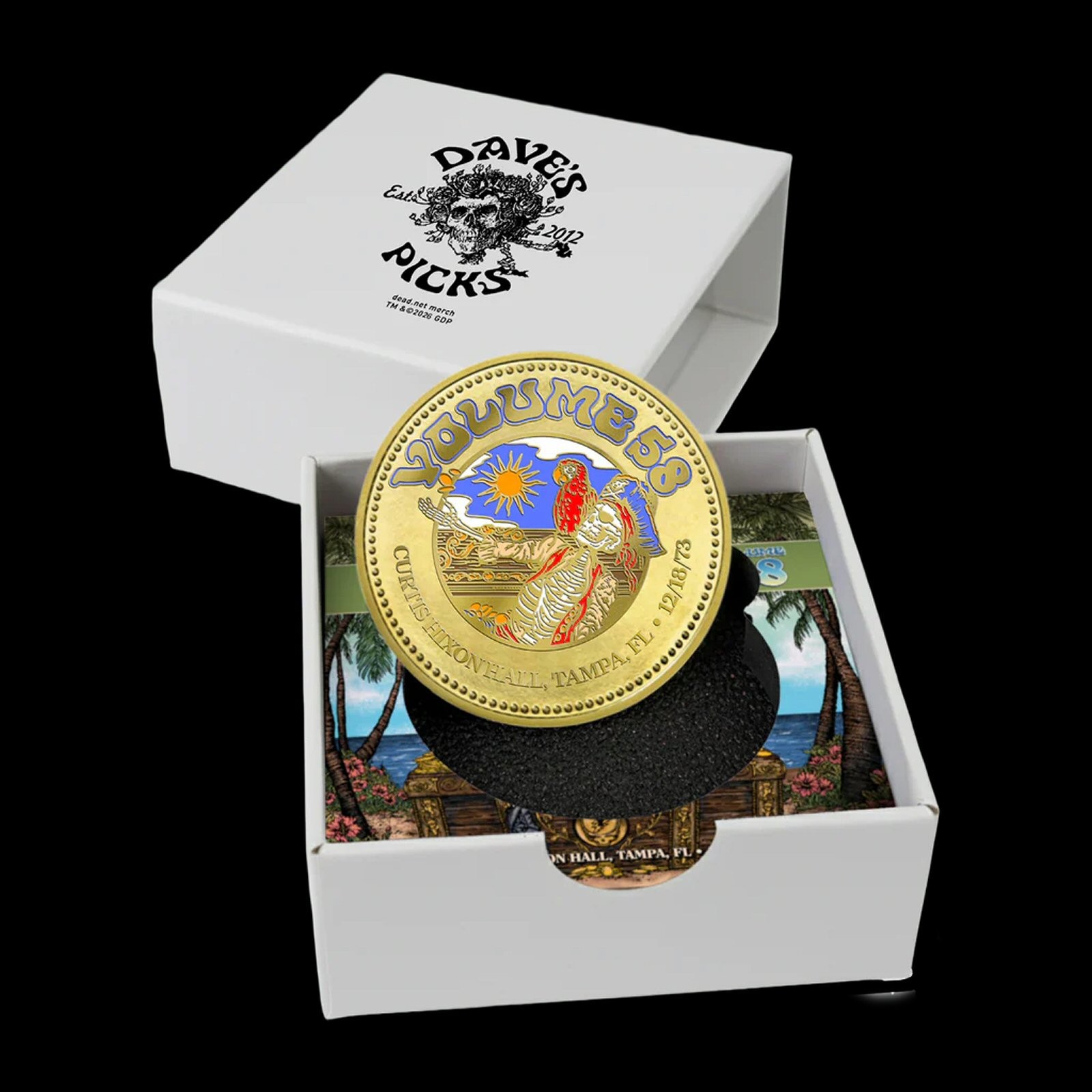 Grateful Dead DAVE’S PICKS 58 CHALLENGE COIN #170/500 Sold Out NEW in Sealed Box