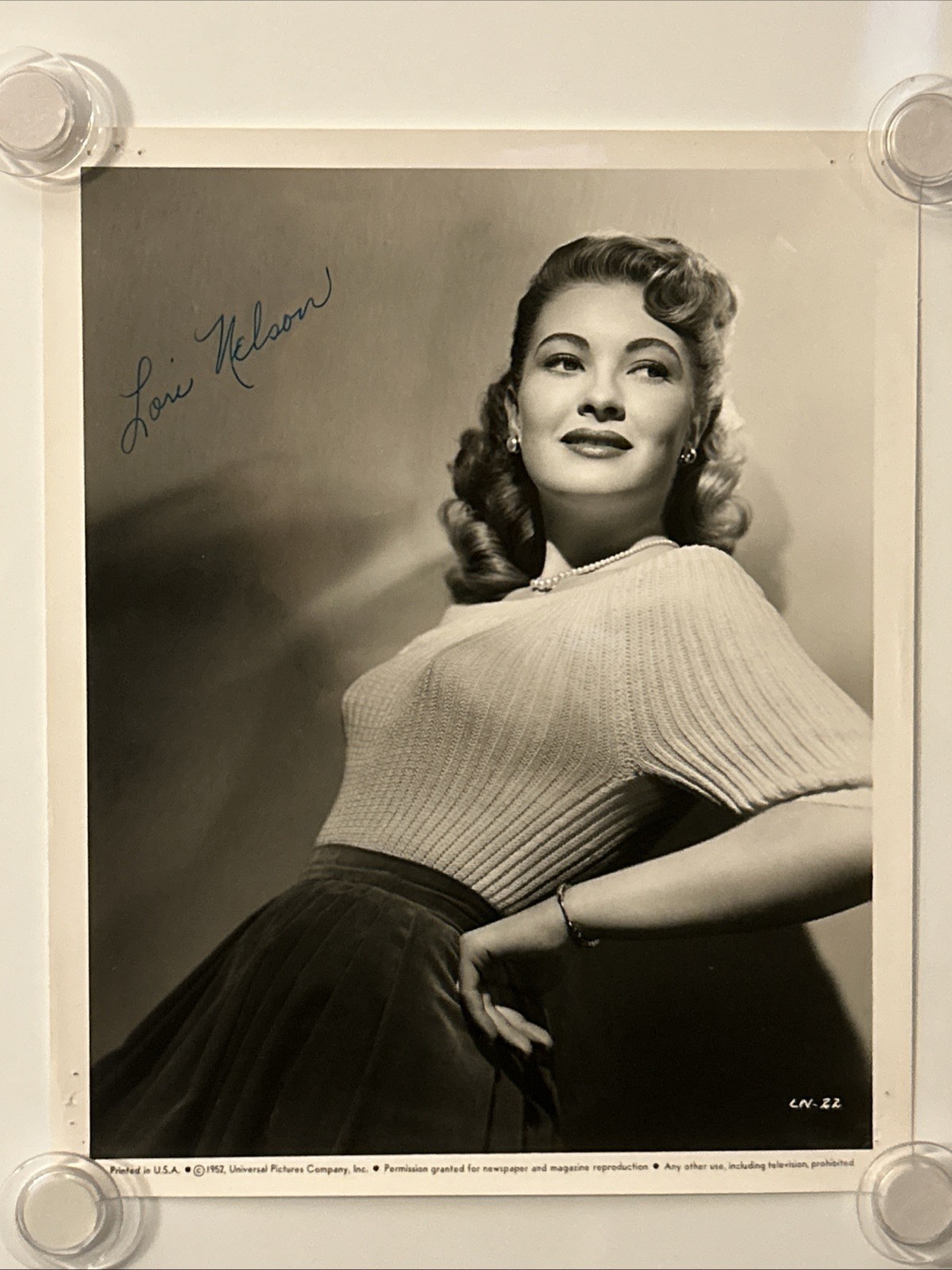 1952 Original 8″ X 10″ Universal Movie Still Photo SIGNED LORI NELSON – RARE!