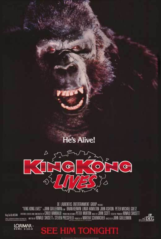 KING KONG LIVES Movie POSTER 27×40 Brian Kerwin Linda Hamilton John Ashton Peter