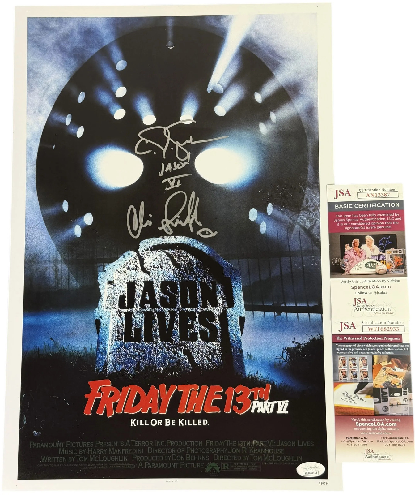 C.J. Graham & Christopher Chris Swift signed 12×18 Poster JSA Authentication