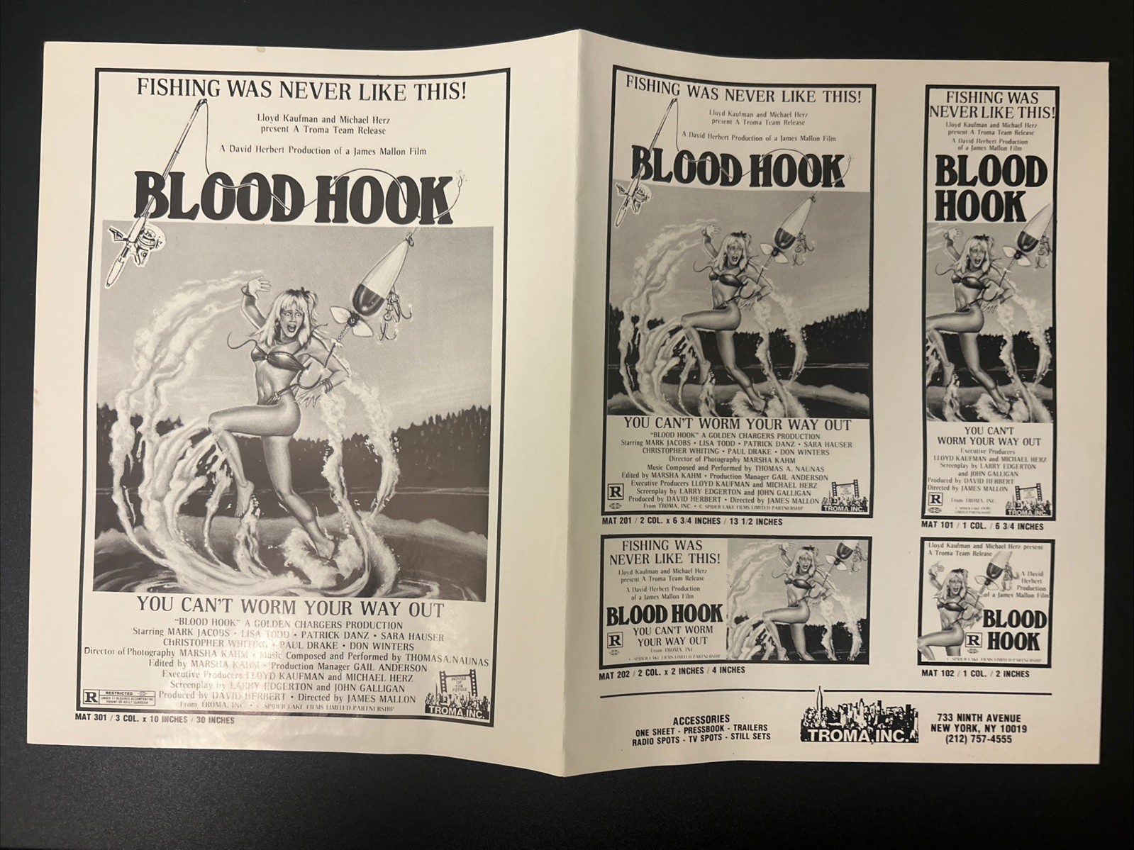BLOOD HOOK Original 1987 UNCUT Ad Slick – RARE!