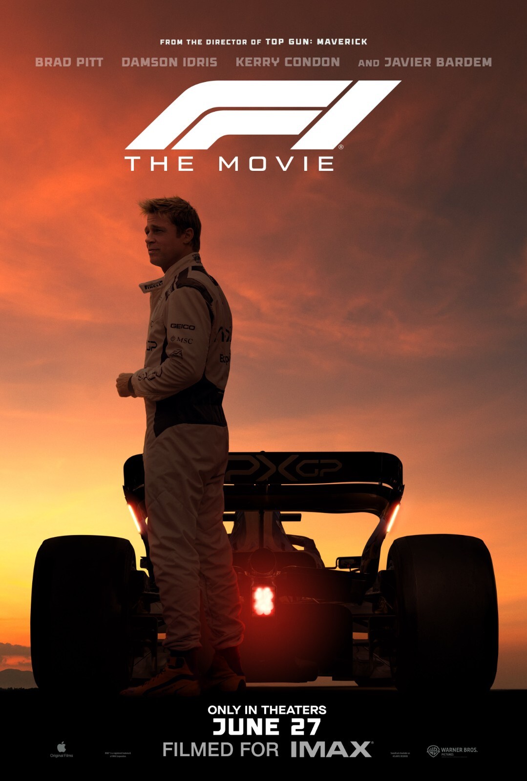 F1 movie poster (c) – 11 x 17 inches – Brad Pitt, F One poster