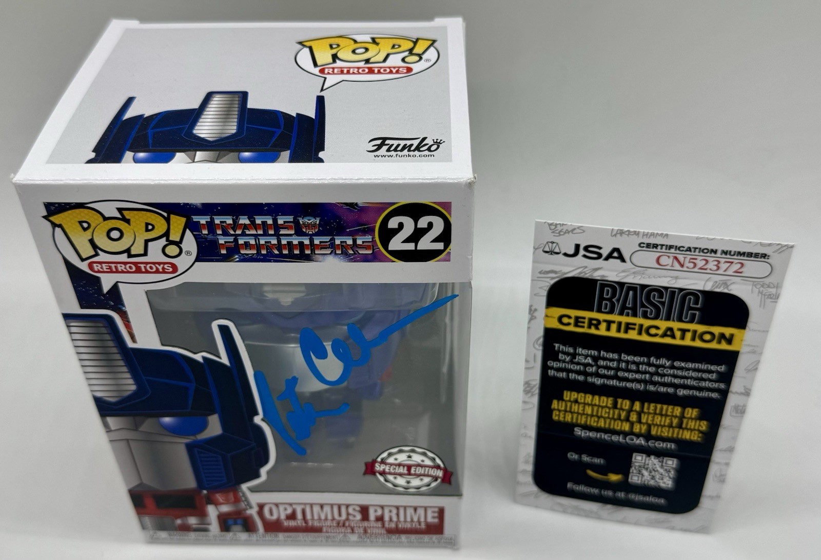 PETER CULLEN SIGNED AUTOGRAPH “OPTIMUS PRIME” TRANSFORMERS FUNKO POP W/ JSA COA