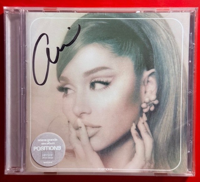 ARIANA GRANDE POSITIONS HAND SIGNED AUTOGRAPHED INLAY SEALED AUDIO CD DISC