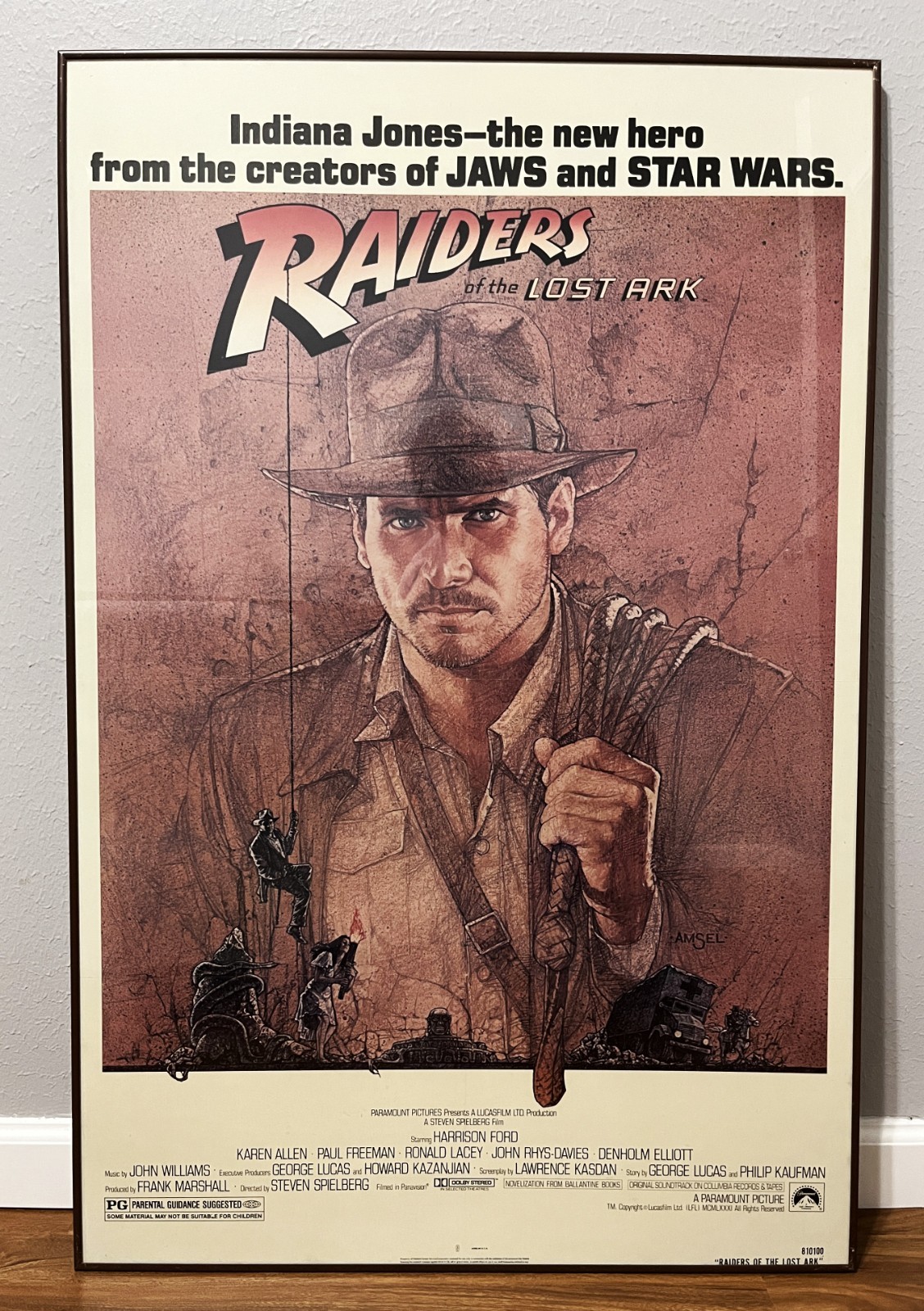RAIDERS OF THE LOST ARK 27″ X 41″ Folded Movie Poster 810100 Harrison Ford 1981