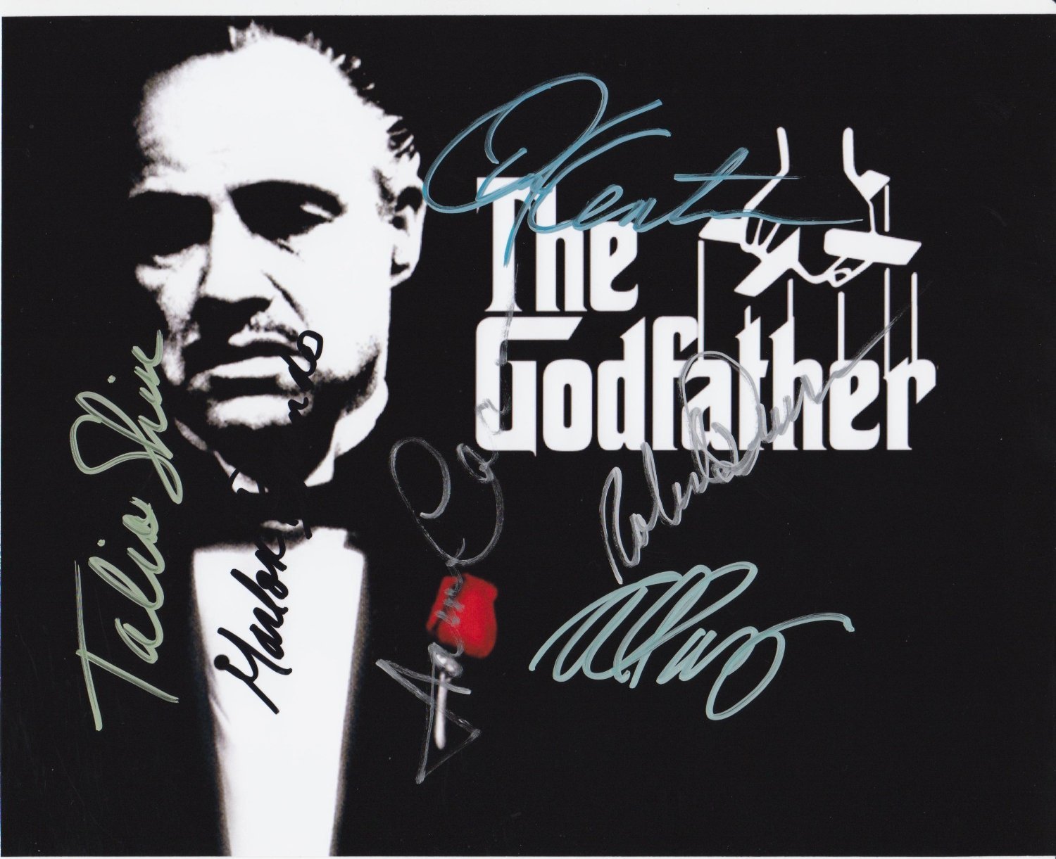 THE GODFATHER 8 x 10 REPRINT PHOTO & REPRINT AUTOGRAPH ON GLOSSY PHOTO PAPER