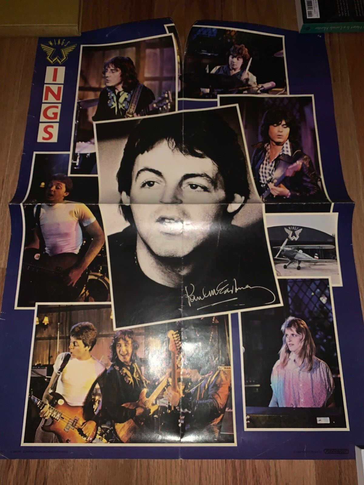 Vintage Original 1980 Wings Paul Mccartney Poster 20 1/2 x 28