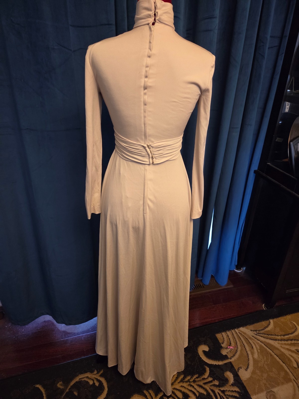 Doris Day Owned Worn Creme Silk Turtle neck Gown from stylist Sydney Guilaroff