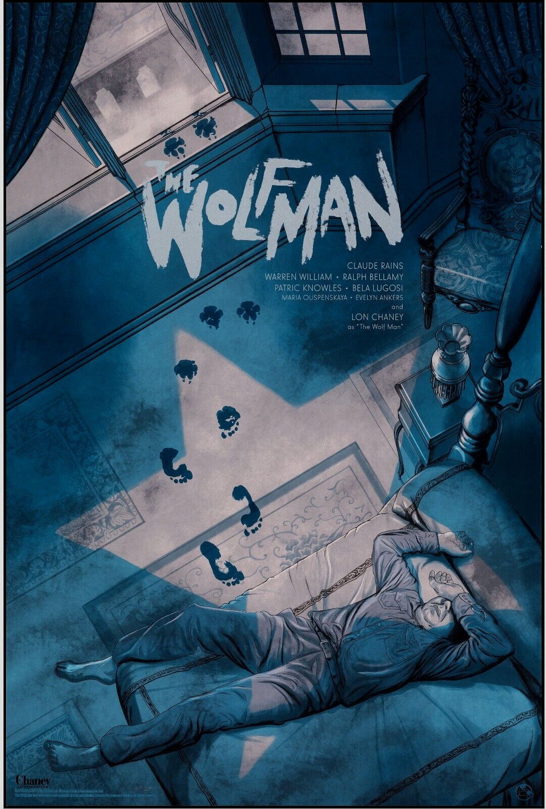1941 Wolf Man Original Movie Art Print Poster 24×36 Mondo Horror J Burton 2020