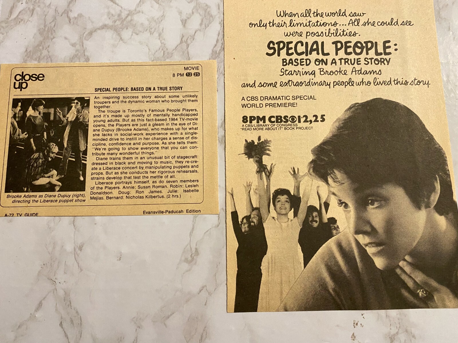 Special People, Brooke Adams, Full Page TV Guide Ad