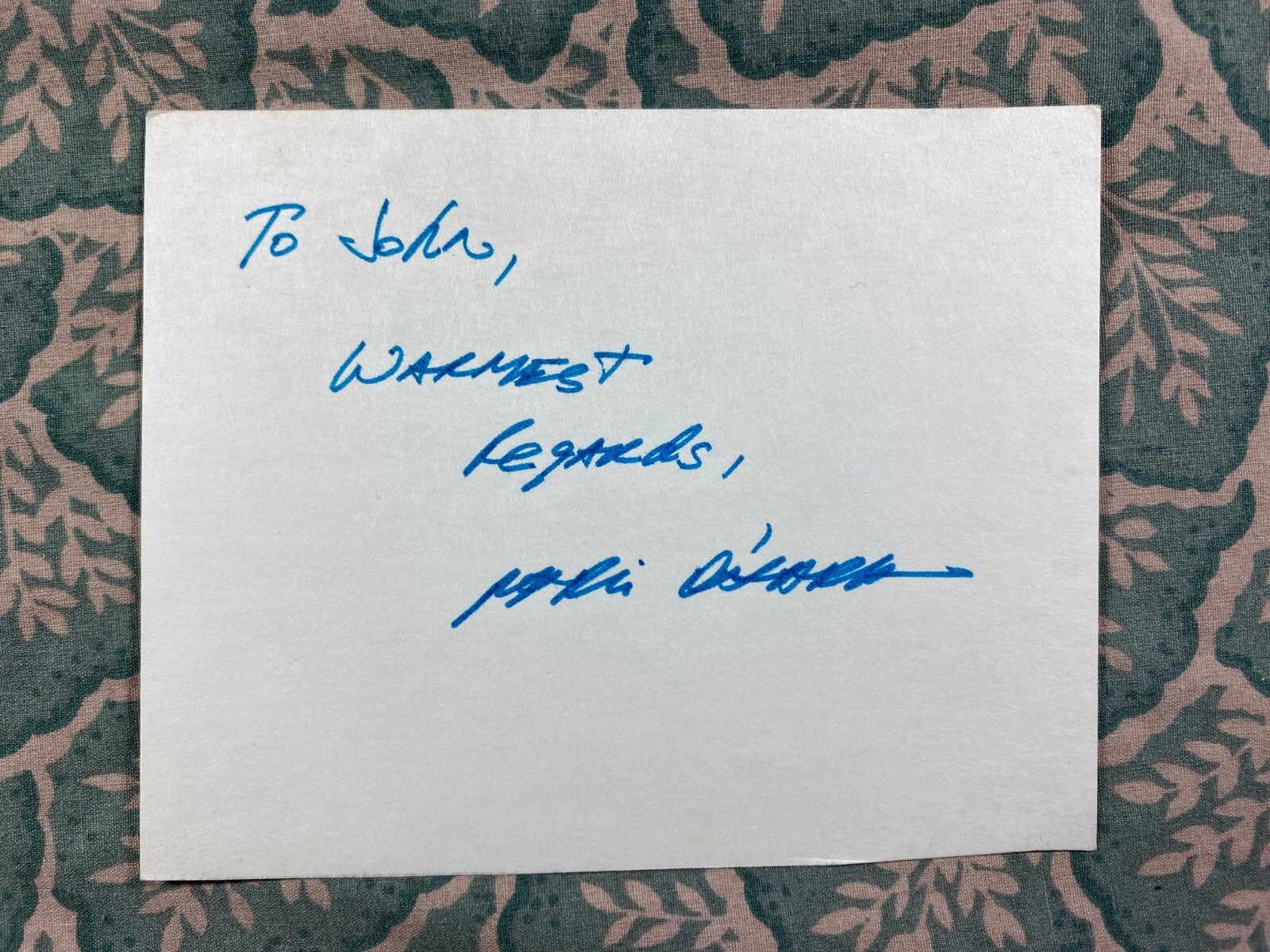 Mystery Autograph From The John Verzi Collection #B