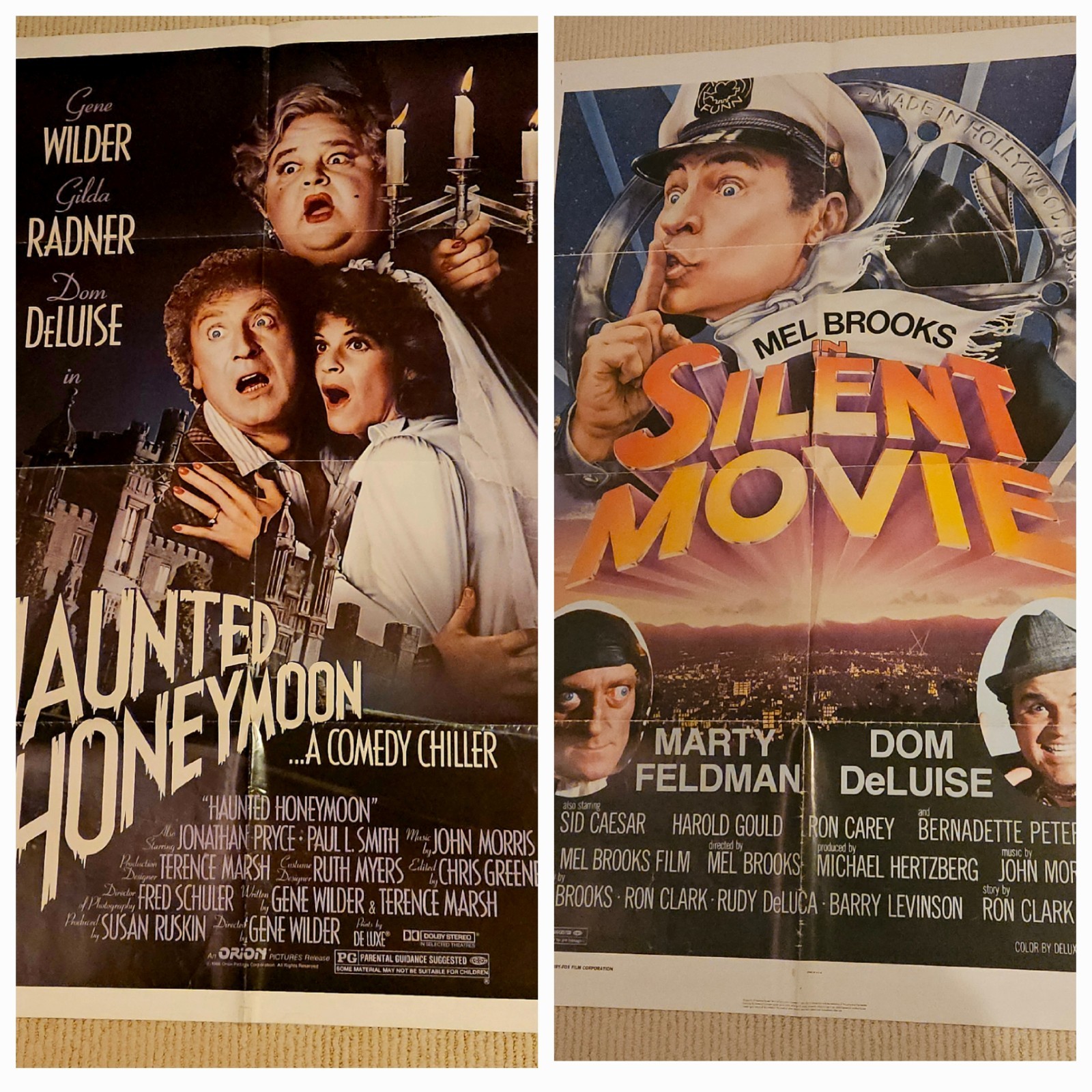 Silent Movie + Haunted Honeymoon Mel Brooks ORIG 27×41 one-sheet movie posters