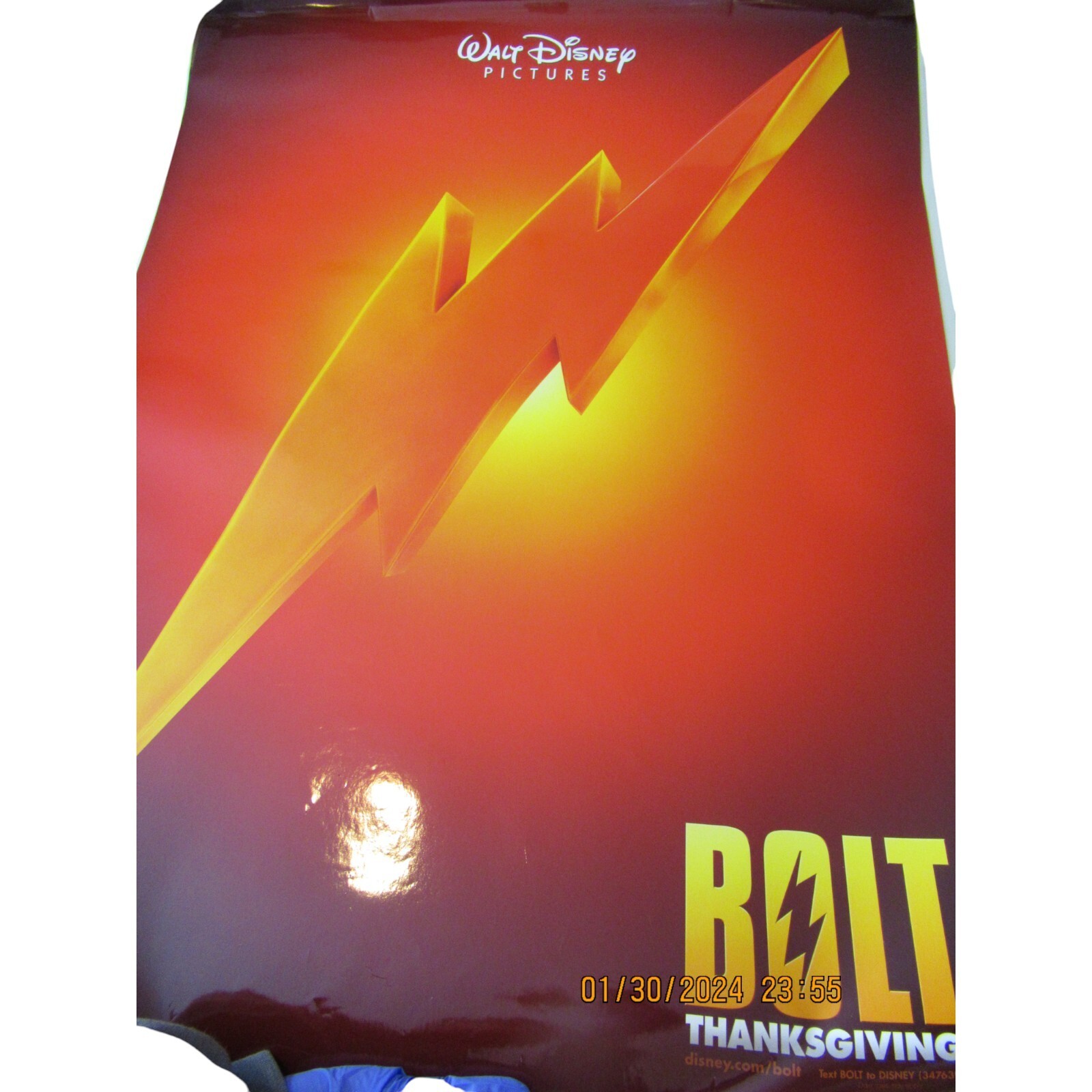 2008 Walt Disney Bolt Travolta Double Sided 27″ x 41″ Theatrical Movie Poster