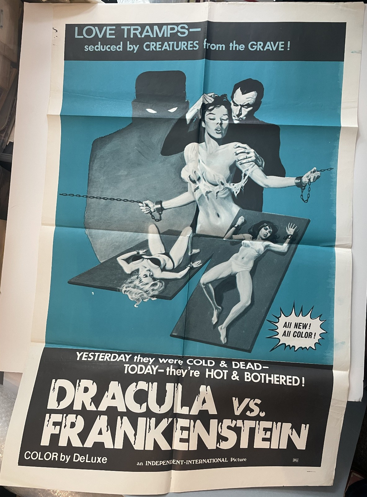 Dracula vs Frankenstein (1971) Original 27×41 One Sheet Movie Poster AL ADAMSON