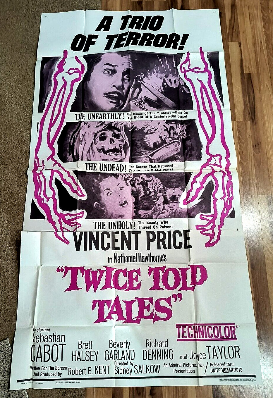 Twice Told Tales 3sh Movie Poster HORROR Vincent Price BEVERLY GARLAND Cabot 63