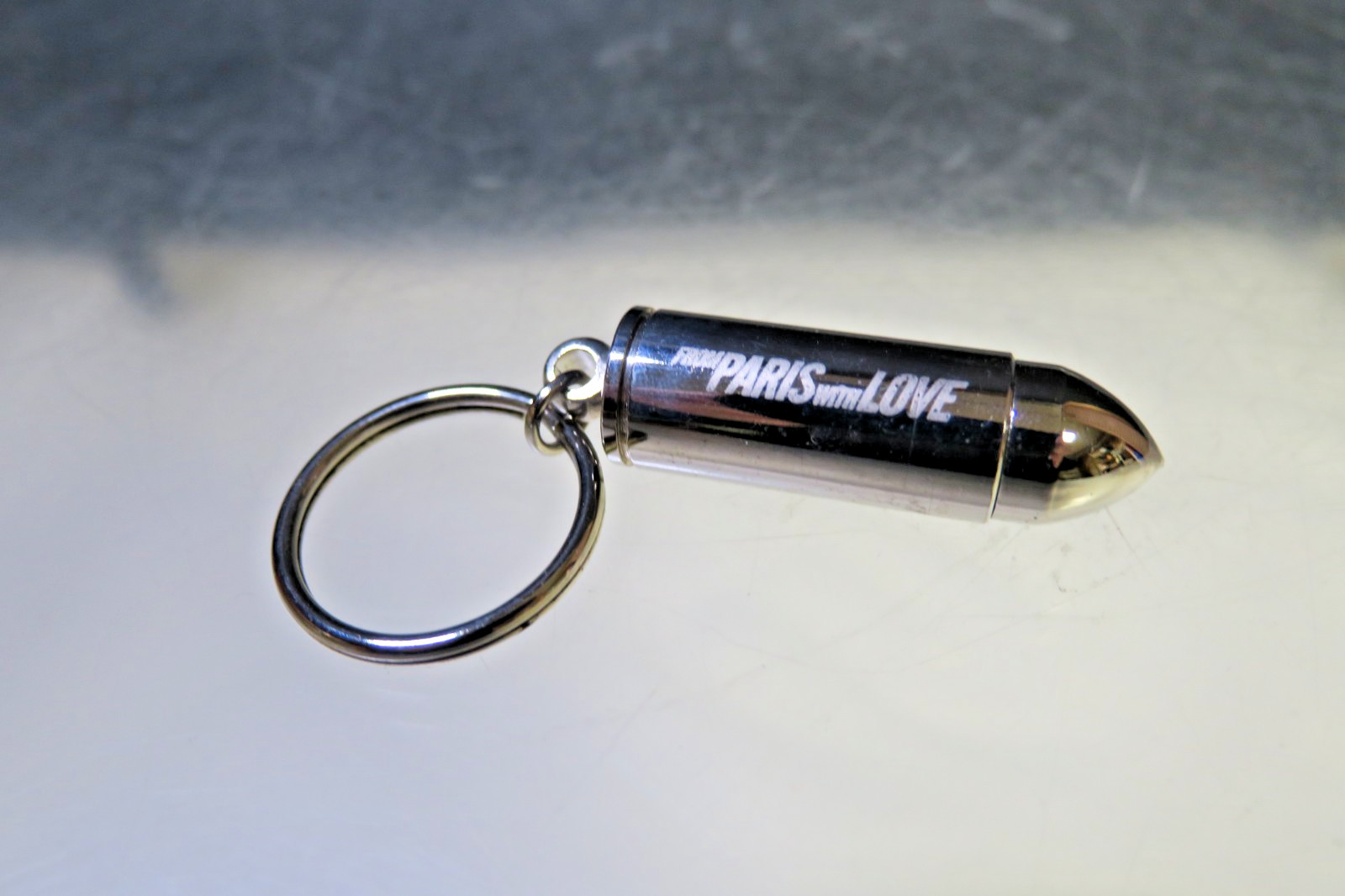From Paris with Love Promotional Faux Metal Bullet Keychain