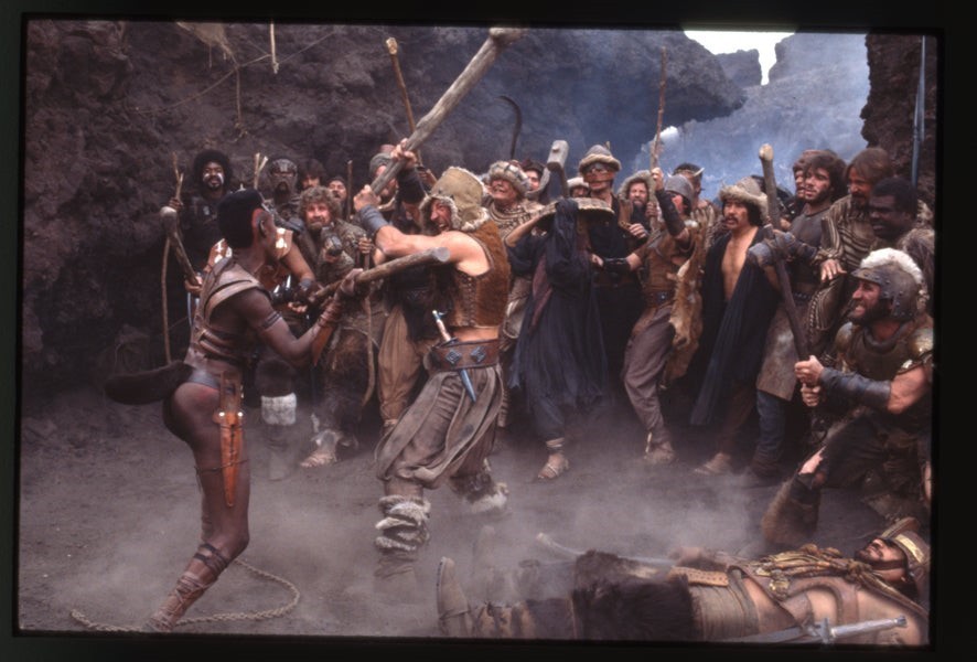Conan the Destroyer Warrior Grace Jones fighting Original 35mm Transparency 1984