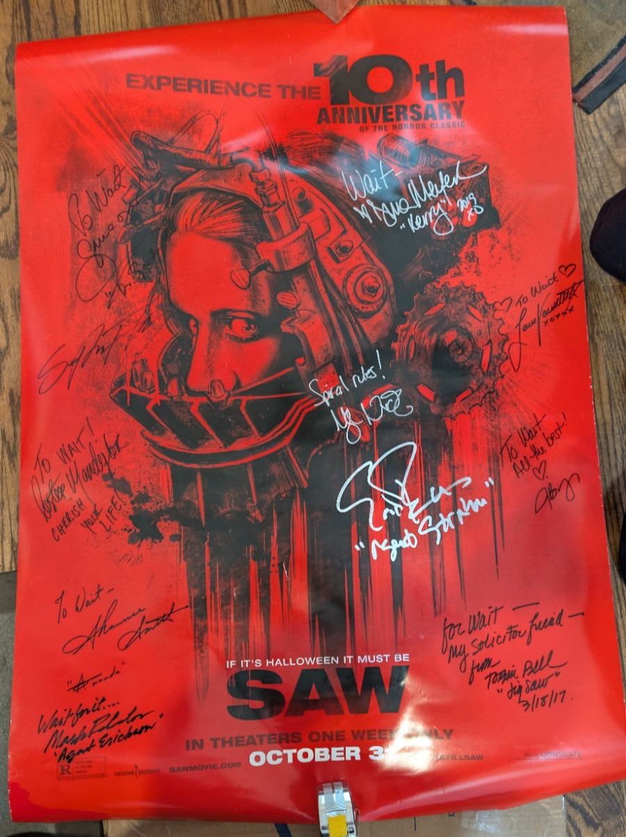 Saw 10th Anniversary Rare Double Sided One Sheet Movie Poster – With AUTOGRAPHS!